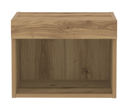Armario de pared  con luces LED Roble Artesanal 40x30x30 cm