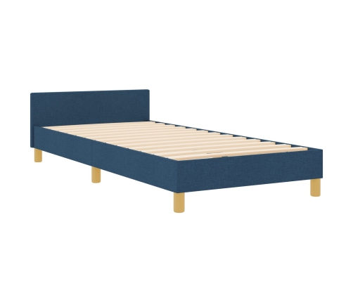 Estructura de cama  en azul, 80x200 cm, tela