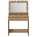 Mesa de tocador  con luces LED de roble artesanal 79x41x135 cm