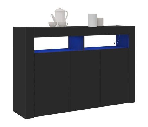 Aparador  Negro Madera Laminada 116 x 30 x 75 cm Aparador