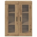 Gabinete Suspendido con Puertas de Vidrio Roble Artesanal 69.5x34x90 cm