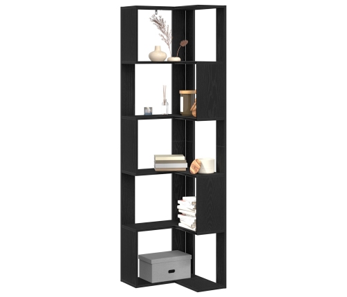 Estante Esquinero  de 5 Niveles en Roble Negro 50x50x179 cm de Madera