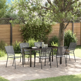 Set de Comedor Jardín de 7 Piezas  Acero Antracita