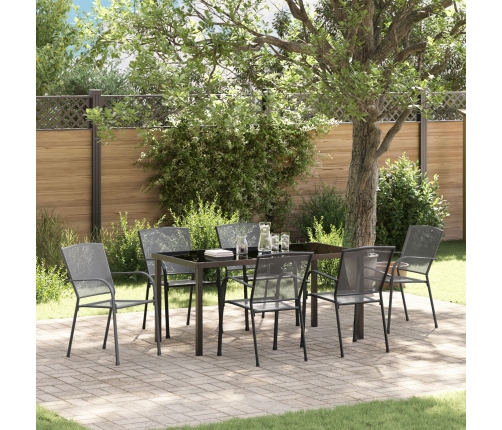 Set de Comedor Jardín de 7 Piezas  Acero Antracita