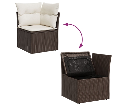 Conjunto de Comedor de Jardín  6 Piezas Marrón Ratán sintético