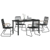 Juego de Comedor de Jardín  5 Piezas Negro Ratán de PVC