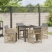 Juego de Comedor de Jardín de 5 Piezas con Cojines Beige Poliratán