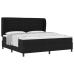 Cama Box Spring con Colchón  Negro 200x200 cm Tela