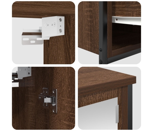 Conjunto de Muebles de Baño de 5 Piezas  de Roble Marrón y Madera Elaborada