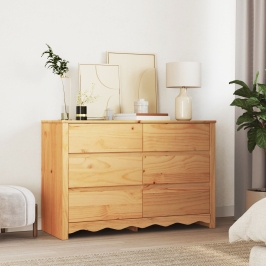 Cómoda  ""DRAMMEN"" 111x43x73,5 cm de Madera Sólida de Pino