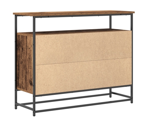 Consola de Madera Vieja 100x35x80 cm Madera Compuesta y Acero