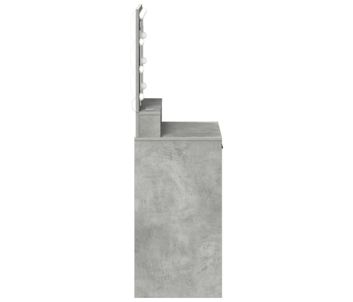 Mesa de tocador  con luces LED en gris concreto de 50x41x135 cm