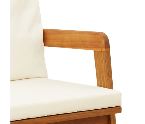 Banco de Jardín con Cojines 115x65x71 cm Madera Sólida de Acacia