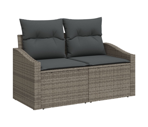 Conjunto de Comedor de Jardín de 6 Piezas con Cojines Gris Poliratán Acacia