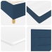 Cama Box Spring con Colchón y Banco Azul 90x200 cm Tela