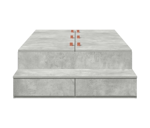 Marco de Cama con Almacenamiento  Gris concreto Madera de calidad
