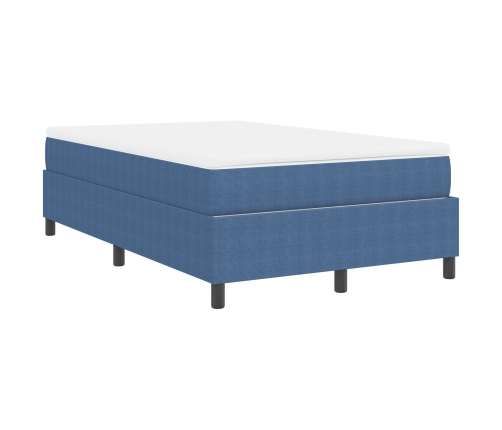 Cama Box Spring  con Colchón Azul 120x200 cm Tela de Corduroy