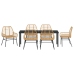 Set de Comedor de Jardín de 7 Piezas Marrón Poliratán