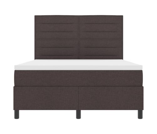 Cama con Box Spring y Colchón Gris Oscuro 140x200 cm Tela