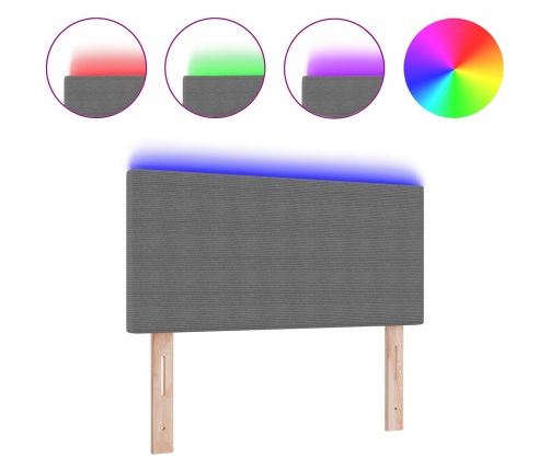 Cabecero LED  Diseño Sencillo Gris Claro 80 cm Tela de Pana