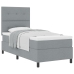 Cama con box spring  con colchón gris claro 90x200 cm tela