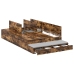 Estructura de Cama con Almacenamiento  Roble ahumado Madera elaborada