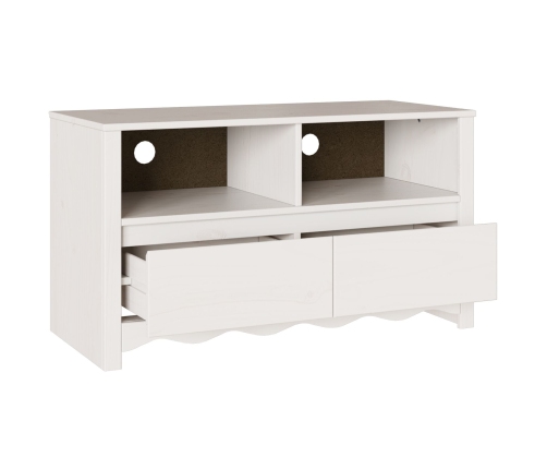 mueble para TV  ""DRAMMEN"" Blanco 99x43x55 cm de Madera Sólida de Pino