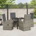 Set de Comedor de Jardín de 5 Piezas  con Cojines Ratán Poliéster Gris