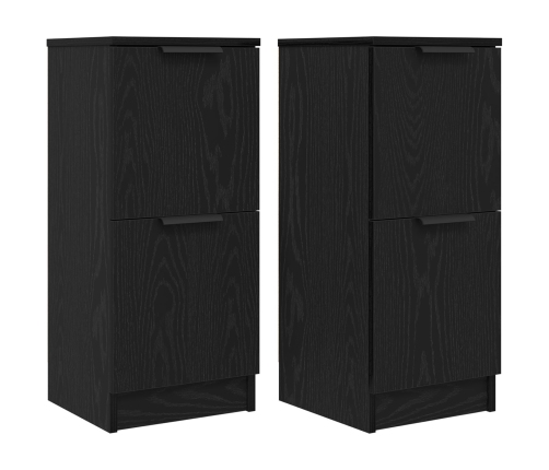 Aparadores 2 pcs en Roble Negro, 30x30x70 cm, Hecho de Madera Elaborada