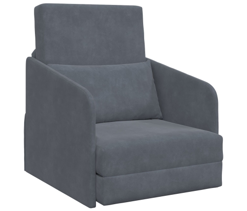 Sofá Cama  2-en-1 Gris Oscuro 65x80x83 cm Terciopelo