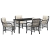Set de Comedor de Jardín  de 5 Piezas con Cojines Negros de Poliratán