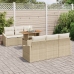 Juego de Comedor de Jardín de 7 Piezas con Cojines de Ratán Poliéster Beige y Acacia