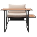 Conjunto de Comedor Jardín de 2 Piezas Silla Individual con Cojines Taupe