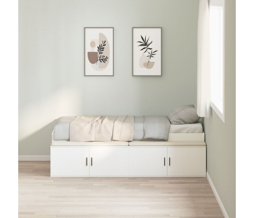 Estructura de Cama de Almacenamiento Blanca 90x190 cm