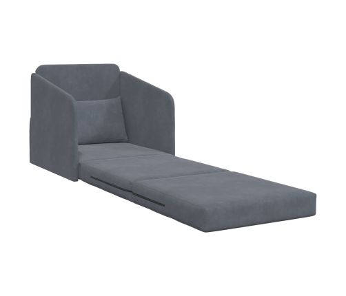 Sofá Cama  2-en-1 Gris Oscuro 65x80x83 cm Terciopelo