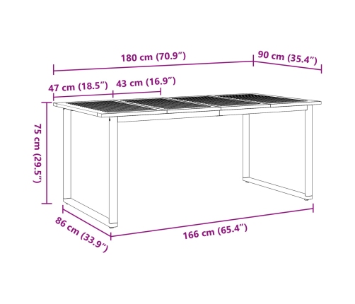 Juego de Comedor de Jardín Set de 7 Gris Claro Aluminio Duradero