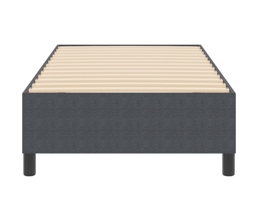 Cama Box Spring Gris Oscuro Individual de Tela de Pana