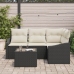 Conjunto de Sofás de Jardín  Set de 5 Cojines beige y estructura negra