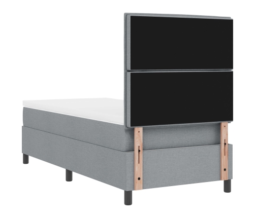 Cama con Somier y Colchón Gris Claro 90x200 cm Tela
