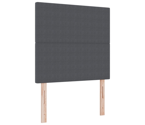 Cama con Base y Colchón Gris Oscuro 120x200 cm Tela de Pana