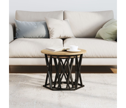 Mesas Laterales Anidadas 2 pcs de Madera de Roble Artisan
