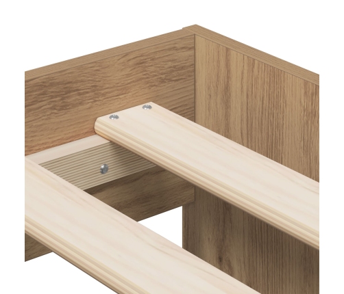 Estructura de cama de almacenamiento Roble artesanal 90 x 190 cm