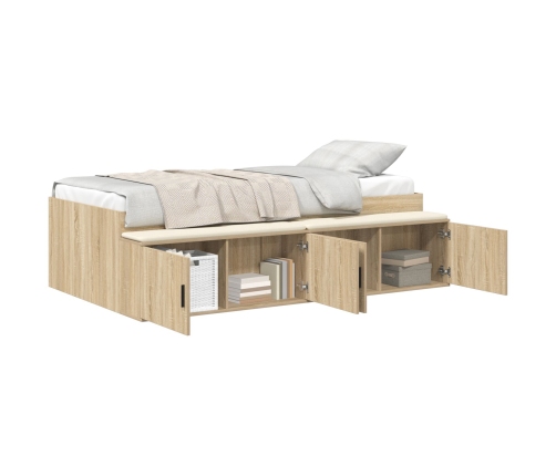 Cama con almacenamiento  Roble Sonoma 100x200 cm