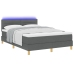 Cama con Box Spring  con Colchón y LED Gris Oscuro 140x200 cm Tela