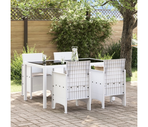 Silla de Jardín  Set de 4 Blanco con cojines taupe