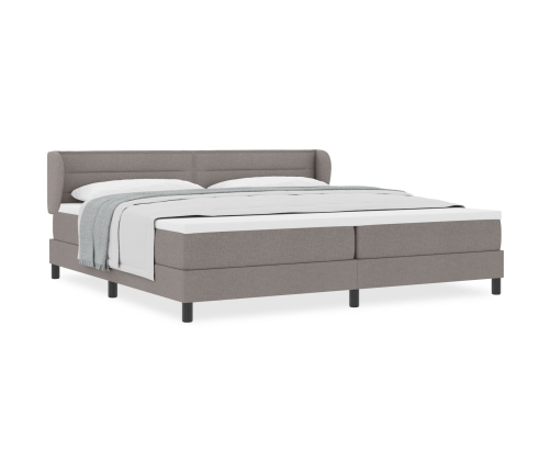 Cama Box Spring  con Colchón Taupe 200x200 cm Tela