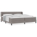 Cama Box Spring  con Colchón Taupe 200x200 cm Tela