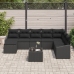 Conjunto de Comedor de Jardín de 9 Piezas con Cojines Beige Ratán