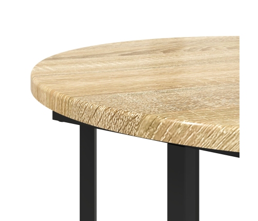 Mesa auxiliar  de 2 piezas de madera de roble Sonoma y metal