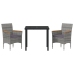 Juego de Comedor de Jardín  3 Piezas Rattan de Poliéster Gris